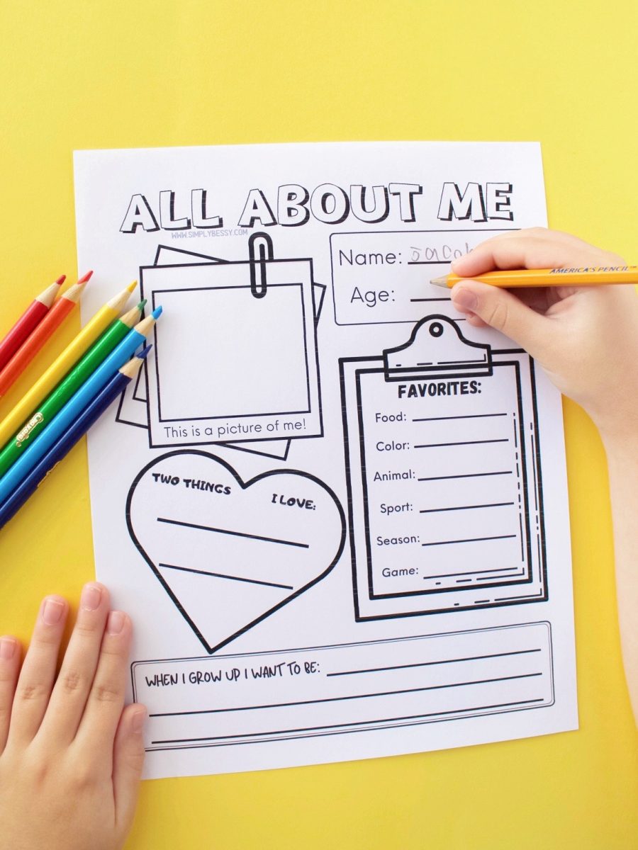 All About Me Worksheet Kids Printable Simplybessy 1